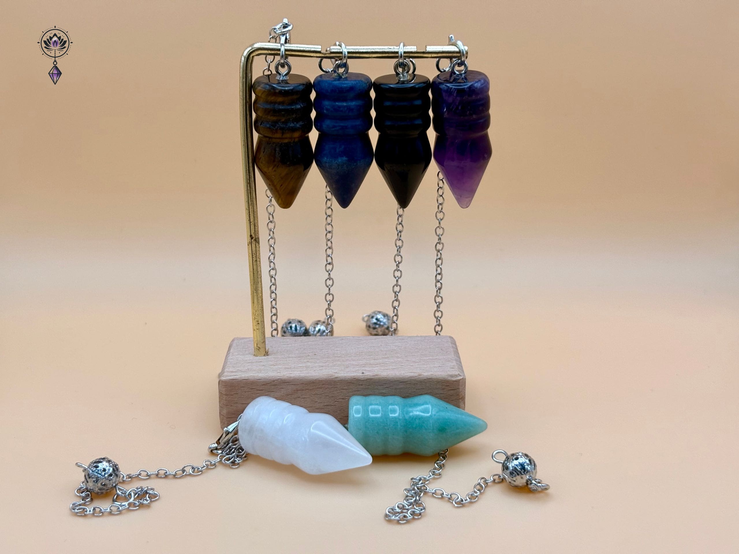Pendulo de radiestesia conico con anillos